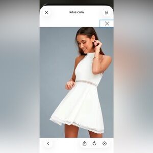 Lulu's White Lace Accent Dress